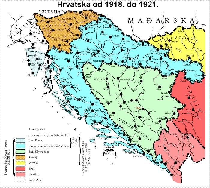 karta hrvatske 1918 From The kingdom of Serbs, Croats and Slovenes until Independence  karta hrvatske 1918